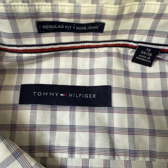Tommy Hilfiger Men's Button Down Long Sleeve Wrinkle Free 18 34/35 Plaid 2X - Picture 6 of 10